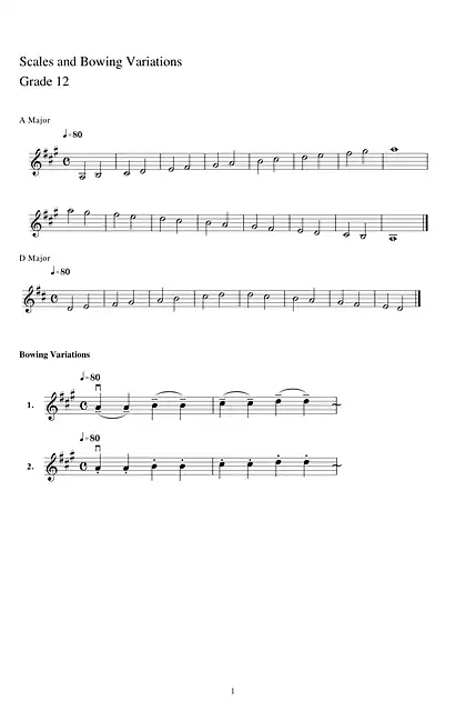 yamaha雅马哈Scales and Bowing Variations Grade 12
